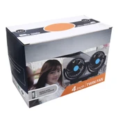HUXIN HX T606E Çift Başlıklı Rulolu Anahtarlı 12W 360 Derece Ayarlanabilir Döner Mini Elektrikli Araç Vantilatörü DC24V - 4