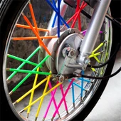 72 Parça 24cm Renkli Tekerlek Jant Teli Kaplama Seti Motor/Motokros/Bisiklet - 7
