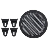 5 İnç Metal Mesh Siyah Yuvarlak Delikli Subwoofer Hoparlör Koruyucu Kapağı Sabit Tutuculu - 5