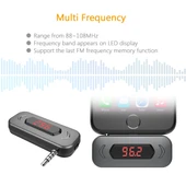 Doosl DSER107 Çok Fonksiyonlu Araç FM Verici Kablosuz Müzik Alıcısı 35mm Jack LCD Ekran Eller Serbest Çağrı Siyah - 6