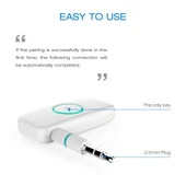 Doosl DSER102 Mini Araç Bluetooth Kablosuz Müzik Alıcısı 35mm Stereo Girişli Beyaz - 5