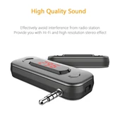 Doosl DSER107 Çok Fonksiyonlu Araç FM Verici Kablosuz Müzik Alıcısı 35mm Jack LCD Ekran Eller Serbest Çağrı Siyah - 5
