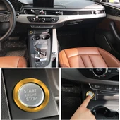 Audi Araç Motoru Başlatma Düğmesi Halkası Trim Altın Renk Alüminyum Alaşım Sticker - 7