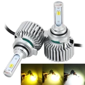 9012 Model 26W 2250LM LED Araç Farı Çiftli Set Beyaz Sarı Sıcak Beyaz Işık CANBUS Fonksiyonlu DC 9-16V - 1