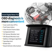 P10 HUD 2.2 inç Araç OBD2 Akıllı Dijital Gösterge TFT LCD Çok Renkli Hız Devir Su Sıcaklığı Yakıt Tüketimi Mesafe Zaman Voltaj Gösterimi Aşırı Hız ve Düşük Voltaj Alarmı - 4