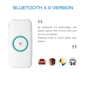 Doosl DSER102 Mini Araç Bluetooth Kablosuz Müzik Alıcısı 35mm Stereo Girişli Beyaz - 3