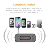 Doosl DSER107 Çok Fonksiyonlu Araç FM Verici Kablosuz Müzik Alıcısı 35mm Jack LCD Ekran Eller Serbest Çağrı Siyah - 3
