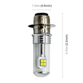 Motosiklet Farı 750LM 6000K Beyaz H6M P15D 40W 8 LED Ampul DC 12-24V - 6