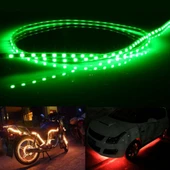 5 Parça 45 LED 3528 SMD Su Geçirmez Esnek Araba Şerit Işığı Yeşil 12V 90cm - 5