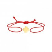 14 Ayar Altın Şans Yonca İpli Bileklik thumbnail 1