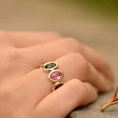 14k Altın Renkli Taşlı Yüzük thumbnail 1