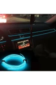 LUXE Araç Araba Içi Torpido Şerit Ledi Renkli Ip Neon Ip Led 2 Metre Buz Mavi - 3