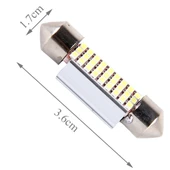 2 Adet DC 12V 6W 36MM Çift Uçlu Araba Kapı Lambası Beyaz LED Okuma Lambası 27 LED SMD 3014 - 4