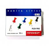 Harita Çivisi Pano İğnesi Mimaks Renkli Harita Çivisi 1 Paket - 1