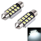 2 Adet 41mm Festoon 3W 300LM Beyaz Işık 8 LED 3528 SMD Canbus Hatasız Araba Okuma Lambası DC 12V - 1
