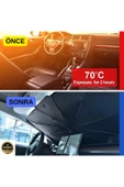 TRAKMATS Ford Kuga Universal Araç İçi Ön Cam Katlanabilir Şemsiye Güneşlik Siyah - 4