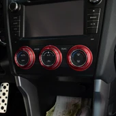 3 Parça Subaru Uyumlu Kırmızı Alüminyum Klima Düğmesi Kapağı - 1