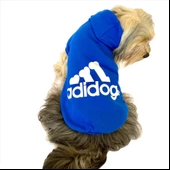 Saks Mavi Adidog Kapşonlu Duo Köpek Sweatshirt Köpek Kazağı - 2
