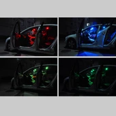 2 Adet Renkli 36MM Çift Uçlu Uzaktan Kumandalı Araba Kubbe Lambası 6 LED Işıklı Okuma Lambası - 8