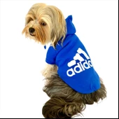 Saks Mavi Adidog Kapşonlu Duo Köpek Sweatshirt Köpek Kazağı - 9