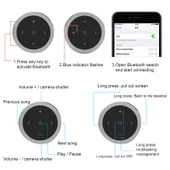 Kablosuz Bluetooth Direksiyon Kontrol Cihazi Siyah Tutucusuz - 3