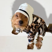 Leo Chique Polar Kapşonlu Köpek Tulumu Kıyafeti - 1