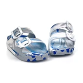 Erkek Çocuk Gri Beyaz Tokalı Figürlü Ortopedik Rahat Günlük Plaj Terlik - 3