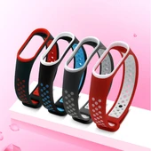 Xiaomi Mi Band 3 ve 4 Uyumlu Siyah Gri Silikon Bileklik - 6