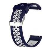 Xiaomi Huami Amazfit Bip Lite Silikon Spor Saat Kayışı 20mm Beyaz Mavi - 2