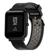 Xiaomi Huami Amazfit Bip Lite 20mm Çift Renkli Siyah Gri Silikon Spor Saat Kayışı - 1