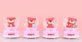 Ayıcıklı Işıklı Kar Küresi 7 Cm - 1