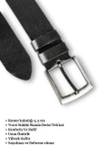 %100 Hakiki Deri Erkek Spor Kot Kemeri 4.5 Cm Manda Derisi Siyah Hediyelik Kemer Çeyizlik Spor Kemer - 2