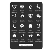 KY108 Akıllı Bileklik 13 İnç 240x240 Çözünürlük Kırmızı IP67 Su Geçirmez Nabız Kan Basıncı Uyku Takibi - 4