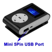 TF Micro SD Kart Girişli MP3 Çalar LCD Ekranlı Metal Klips Siyah - 5