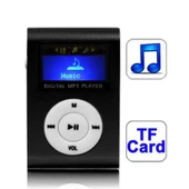 TF Micro SD Kart Girişli MP3 Çalar LCD Ekranlı Metal Klips Siyah - 1