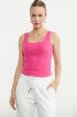 Kalın Askılı Fitilli Basic Atlet - Fuşya - 2