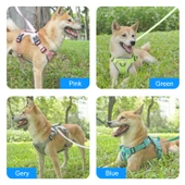 FunAdd Reflektörlü Nefes Alabilir Naylon Köpek Göğüs Tasması M Beden Mavi - 9