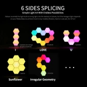 3 Parça LifeSmart Yaratıcı Geometrik Kuantum Lamba Seti Tabanlı Akıllı APP ve Ses Kontrollü - 5
