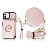 İPhone 11 Uyumlu 3 Parça Çanta Cüzdan Askılık Set Kılıf - 2