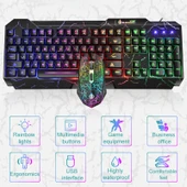 SHIPADOO D620 Kablolu RGB Aydınlatmalı 104 Tuşlu Oyun Klavye ve Mouse Seti - 3