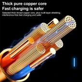 WEKOME WDC 02 Tidal Enerji Serisi 3A USB to 8 Pin Type C Micro USB 3 in 1 PVC Data Kablosu Siyah 1.2m - 7