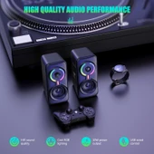 ONIKUMA L6 RGB Aydınlatmalı Bilgisayar Hoparlörü Bluetooth Özellikli Siyah - 3