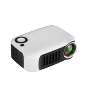TRANSJEE A2000 Mini Ev Sineması HD Dijital Projektör 320x240 Çözünürlük 1000 ANSI Lümen Beyaz UK Priz - 2