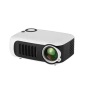 TRANSJEE A2000 Mini Ev Sineması HD Dijital Projektör 320x240 Çözünürlük 1000 ANSI Lümen Beyaz UK Priz - 3