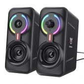 ONIKUMA L6 RGB Aydınlatmalı Bilgisayar Hoparlörü Bluetooth Özellikli Siyah - 1