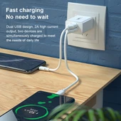 WK WP U56 2A Cift USB Hızlı Seyahat Şarj Cihazi UK Priz - 4