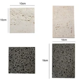 2 Parça Mağara Taşı Takı Çekim Aksesuarı Takı Sergi Standı Bej 10x10cm - 2