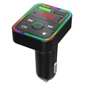 F2 Araç FM Verici MP3 USB Şarj Cihazı LED Arka Işıklı Bluetooth Destekli - 1