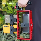 Dalgıç Çift El Tutamağı Braketi Stabilizatör Uzatma Telefon Kelepçesi Kamera Kafesi Siyah GoPro HERO9 8 7 Uyumlu - 6