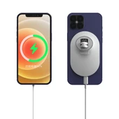 X19 Magsafe Araç Hava Çıkışı Tutucu Beyaz 15W Hızlı Şarj Qi Manyetik Kablosuz Şarj Cihazı - 4